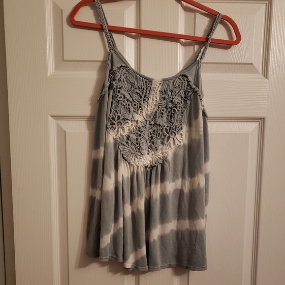 Knox Rose Tie Dye and Lace Tank Top - Picture 1 of 4